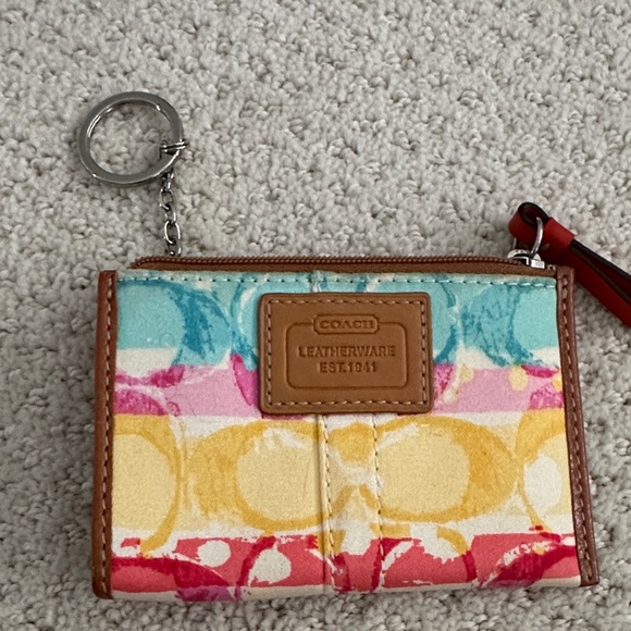 Coach Colorful Leather Keychain Wallet - Picture 1 of 5